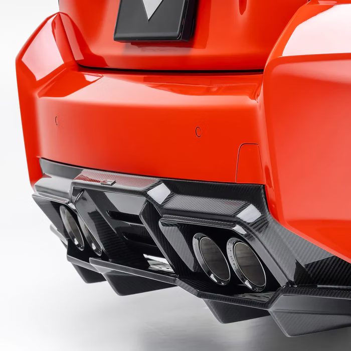 BMW G8X M2 VRS AERO DIFFUSER WITH UNDER FLOOR CARBON FIBER PP 2X2 GLOSSY
