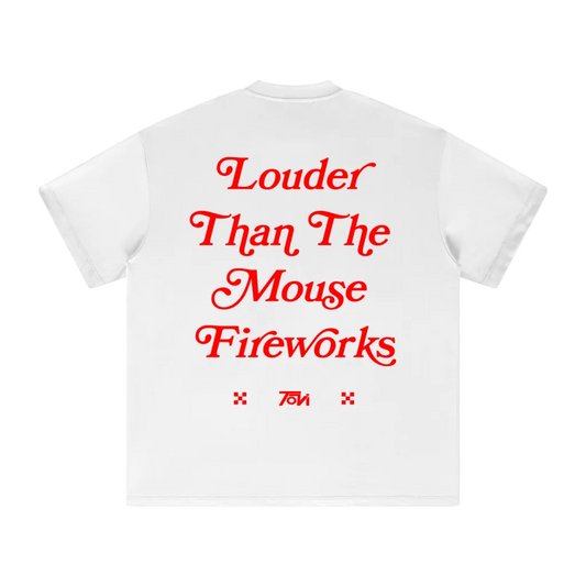 Louder Than The Mouse Fireworks T-Shirt - White