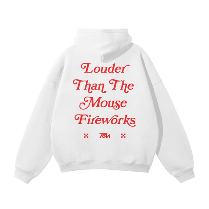 Louder Than The Mouse Fireworks Hoodie - White