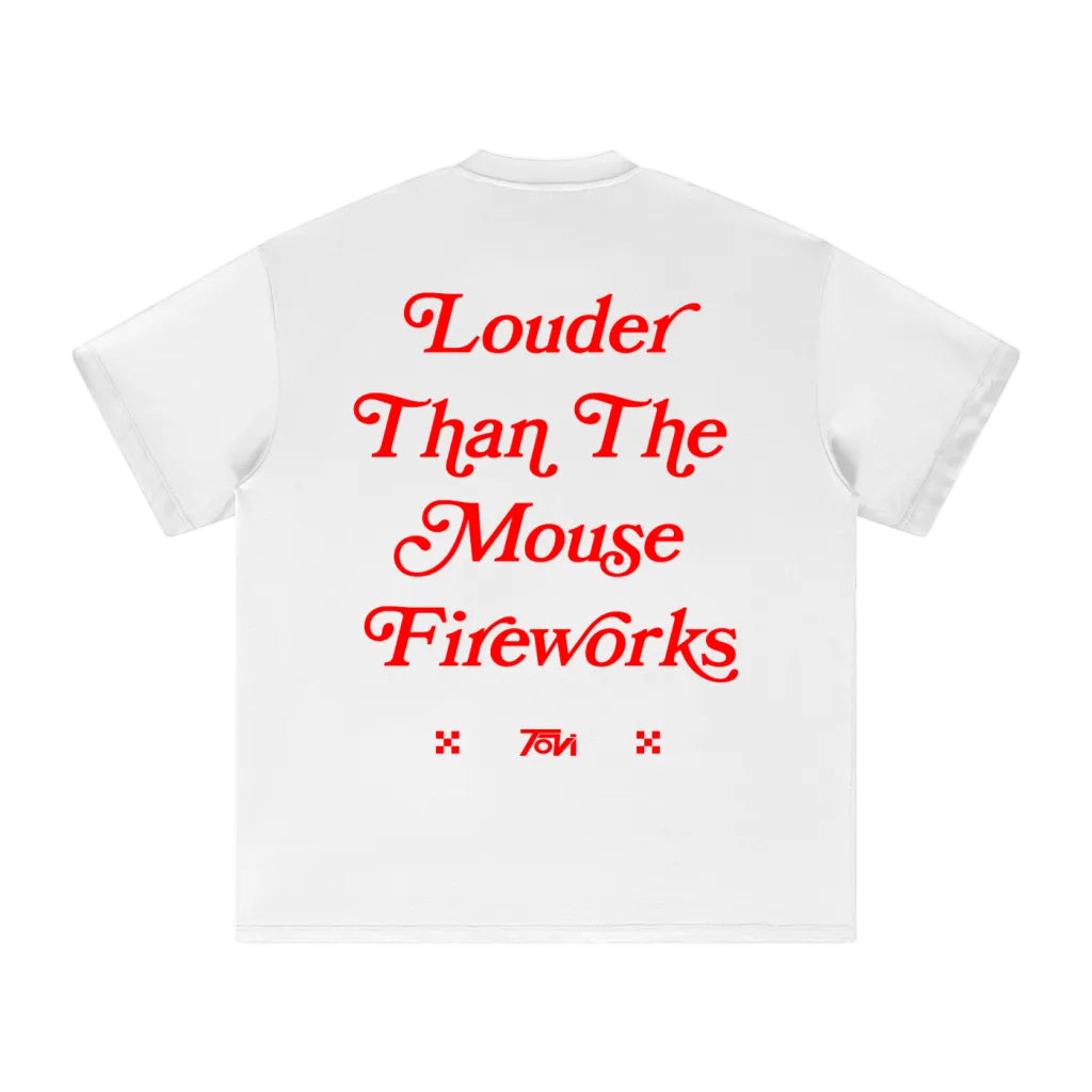 Louder Than The Mouse Fireworks T-Shirt - White