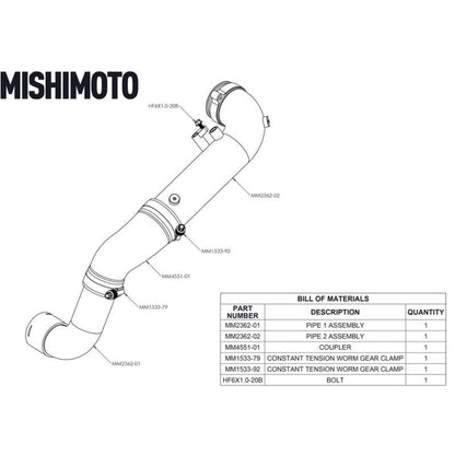 Performance Charge Pipe, Fits Toyota GR Supra 3.0L 2020+